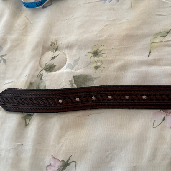 Genuine Leather Brown Belt with Silver Buckle - Picture 5 of 5